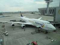 Duitsland-Frankfurt ''Flughafen-Lufthansa Boeing 747-800 Mexiko City-Frankfurt'' Siegerflieger...JPG