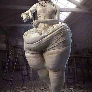 Cool-stone-fat-woman-sculpting-herself