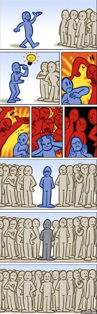 So werden Menschen mit Ideen und Individualismus behandeltu