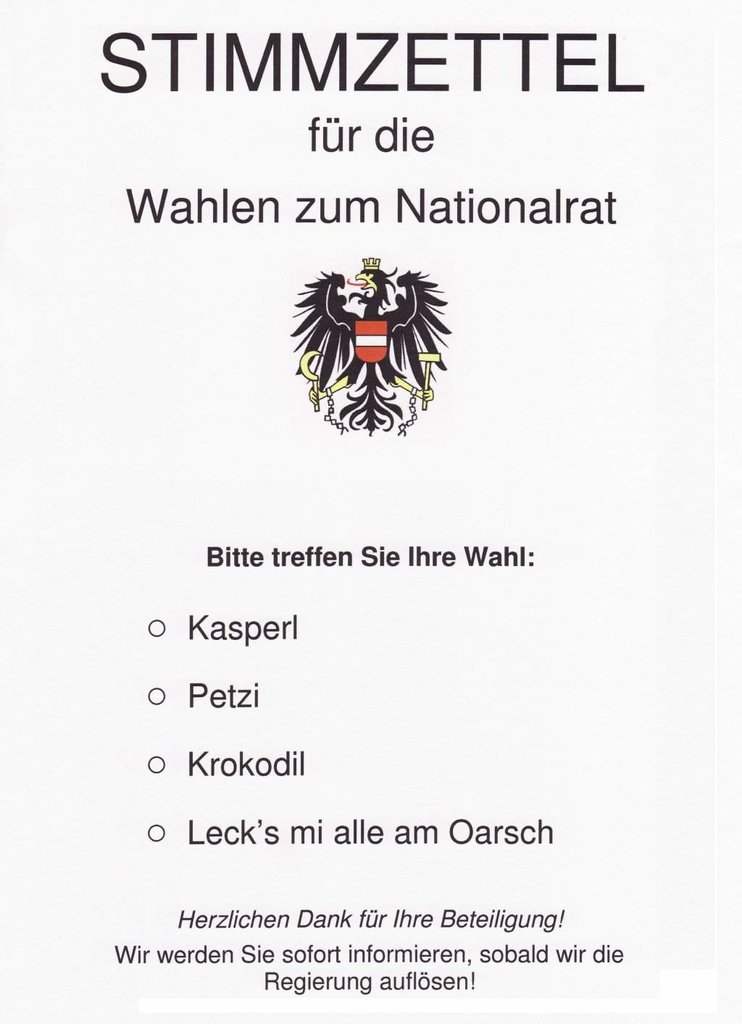 Stimmzettel NATIONALRATSWAHL-2008